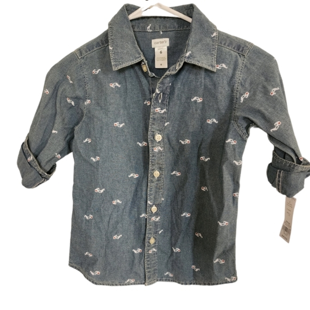 Carters denim‎ glasses button up